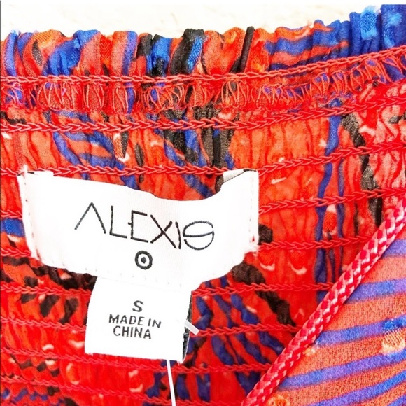 Alexis x Target orange blue tropical dress - Picture 9 of 11